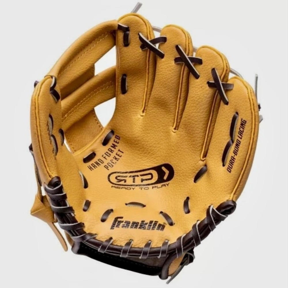 Franklin Sports Teeball Baseball Glove RTP 8.5" Camel Brown Right Hand Throw EUC